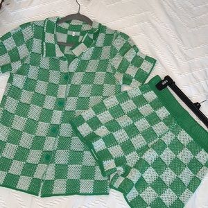 Amazon green checker set